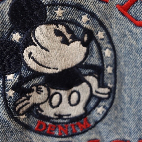 Disney Store Vintage Denim Mickey Mouse Jean Vest Large Y2K Embroidered Jacket - Picture 3 of 16